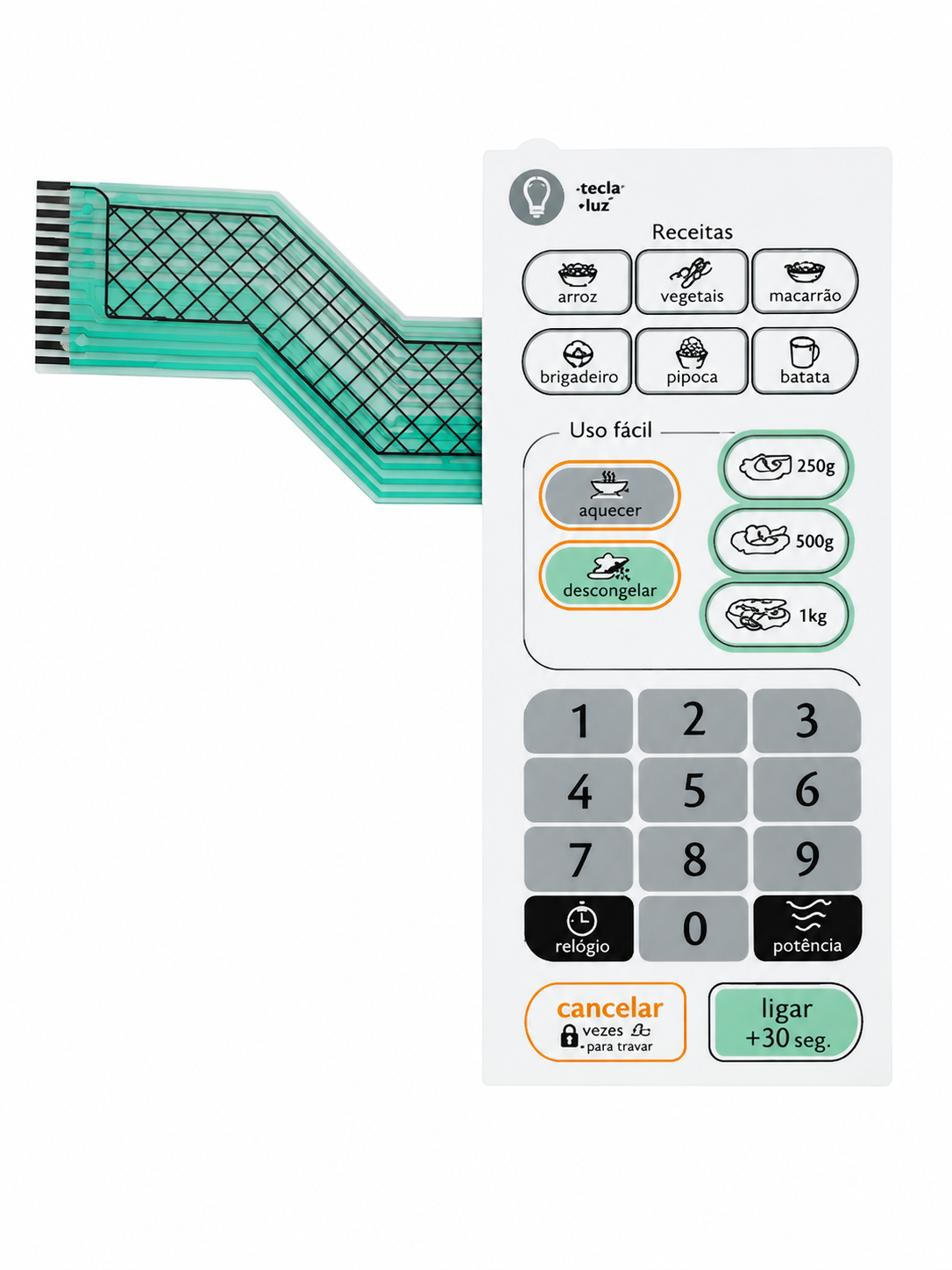 Membrana Teclado Microondas Consul Facilite Cms26 Cms26ab